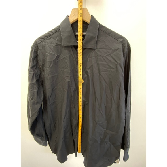 Men's Long Sleeve Button Down Solid Shirt Black - Picture 6 of 8